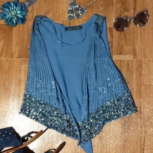 [Zara] Intricate Beaded & Gemstone Vest